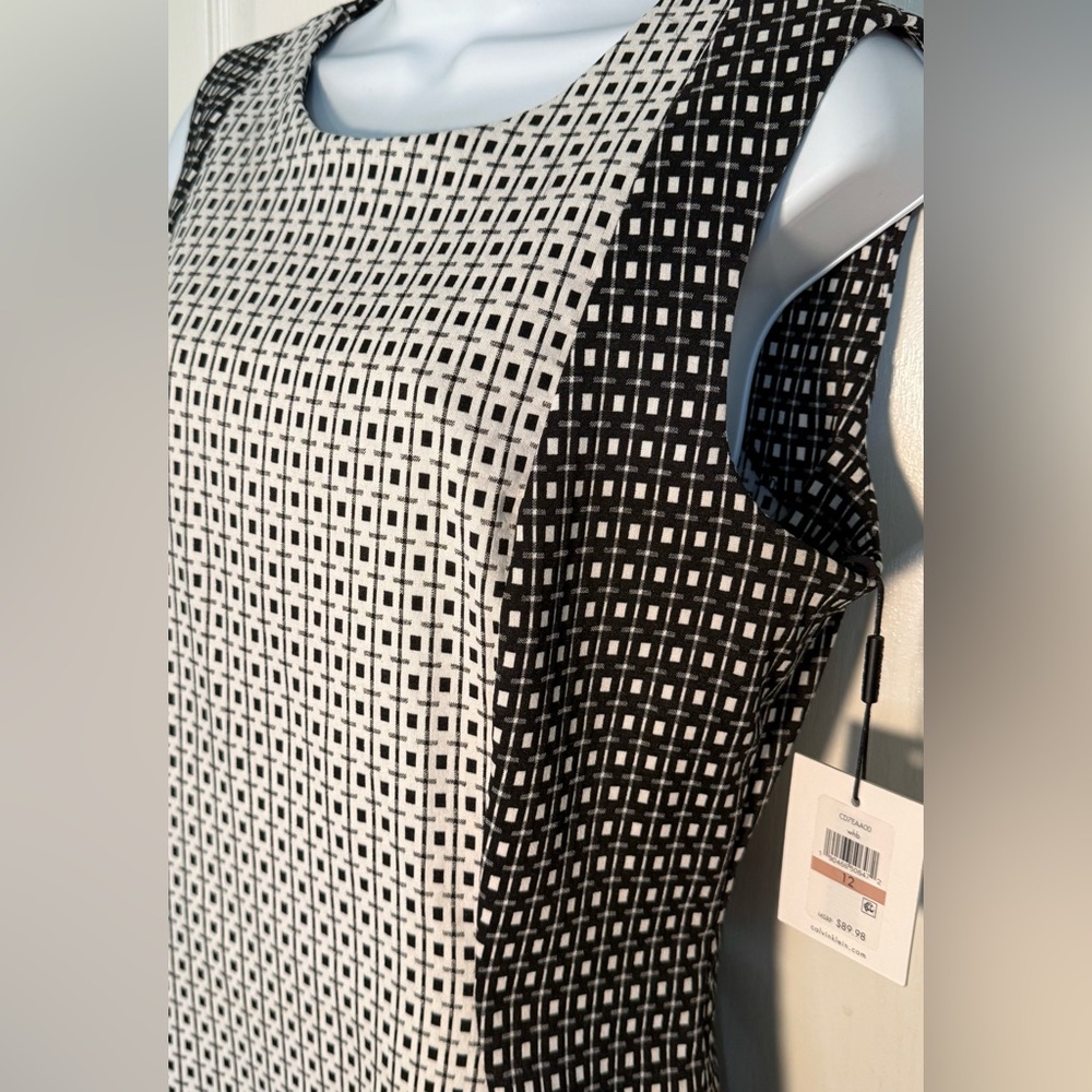 Calvin Klein Black and White Sleeveless sheath Dress size 12 - Picture 14 of 16